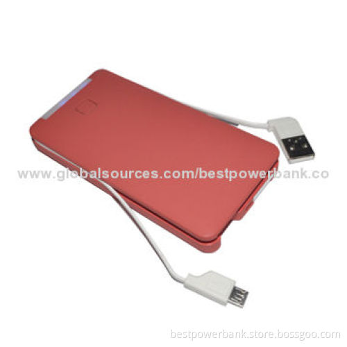 Multifunction Built-in Cable And Adapter 6,000mAh Power Banks, ABS Material With Surface Rubber Oil